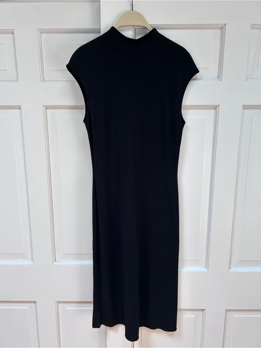 Rimini Black Midi Dress with Cap Sleeves